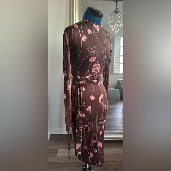 Vintage Dresses & Skirts - Vintage 70s Valentine Gallery Jill & Jan Dudensing Silk Floral Wrap Dress Size 2
